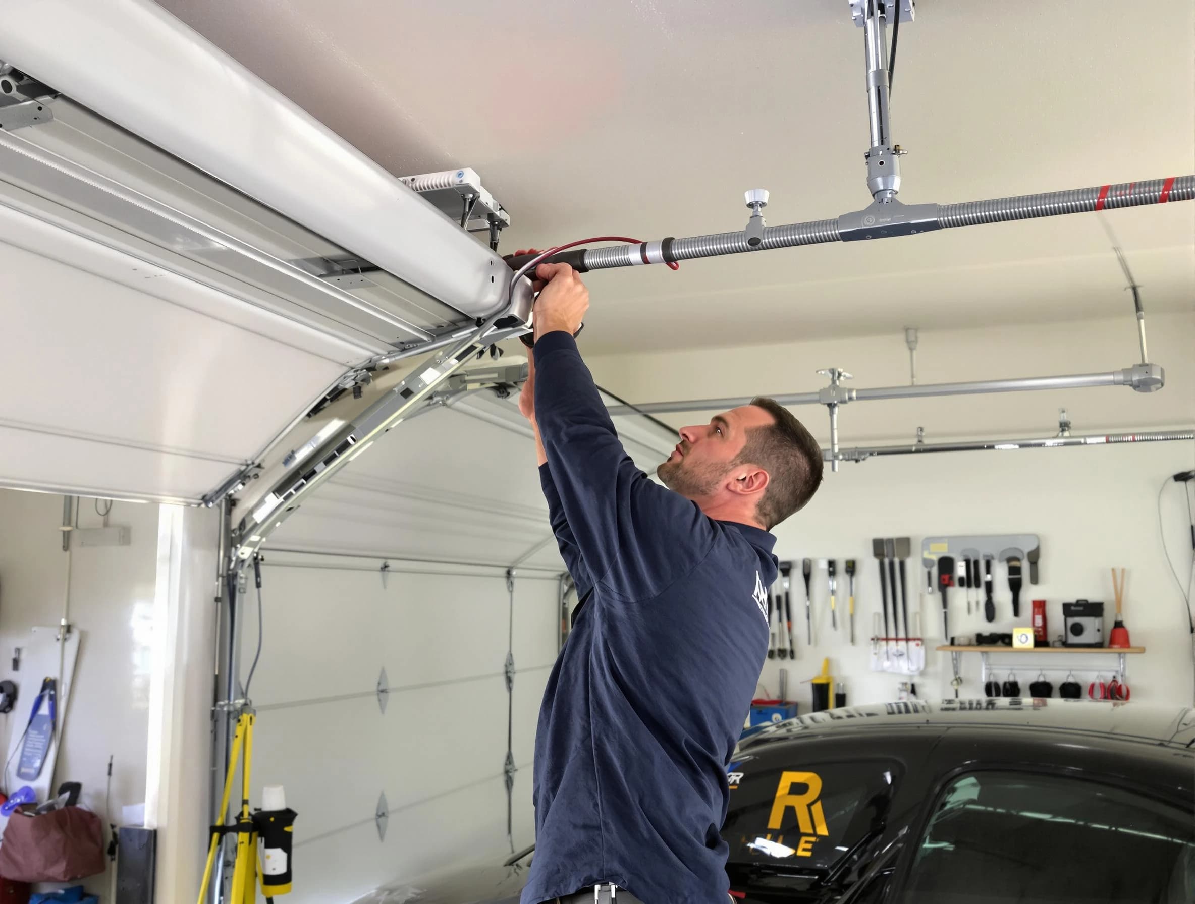 Richmond Garage Door Repair technician performing garage door cable repair in Richmond