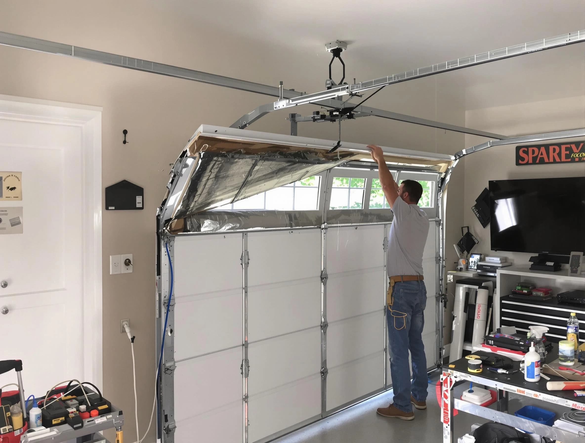 Garage door section replacement by Richmond Garage Door Repair in Richmond