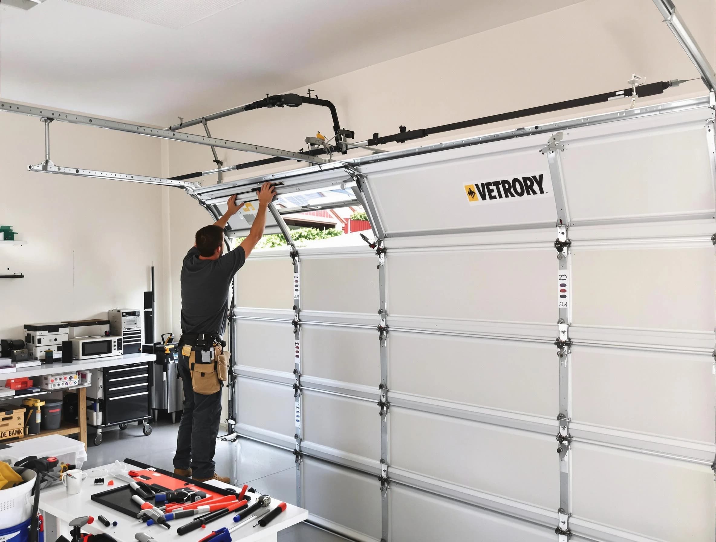 Richmond Garage Door Repair technician performing section replacement in Richmond